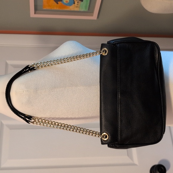 Michael Kors Black and Gold Leather Shoulder Bag - Picture 4 of 13